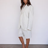 Low Rise Short - Cream Pinstripe