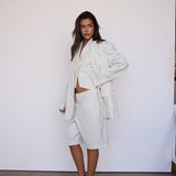 The Oversized Blazer - Cream Pinstripe