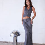 Maxi Skirt - Grey Pinstripe PRE ORDER