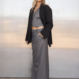 Maxi Skirt - Grey Pinstripe PRE ORDER