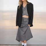 Maxi Skirt - Grey Pinstripe PRE ORDER