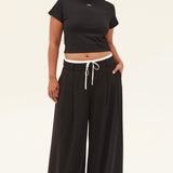 Essential Wide Leg Pant PETITE Length - Black PRE ORDER DEC