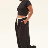 Essential Wide Leg Pant PETITE Length - Black PRE ORDER DEC