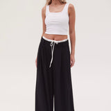 Essential Wide Leg Pant PETITE Length - Black PRE ORDER DEC