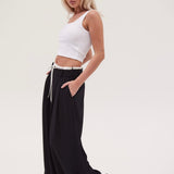 Essential Wide Leg Pant PETITE Length - Black PRE ORDER DEC