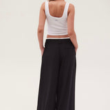 Essential Wide Leg Pant PETITE Length - Black PRE ORDER DEC