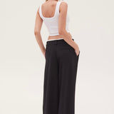 Essential Wide Leg Pant PETITE Length - Black PRE ORDER DEC