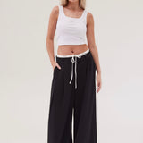 Essential Wide Leg Pant PETITE Length - Black PRE ORDER DEC