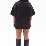 Silky Oversized Shirt- Black