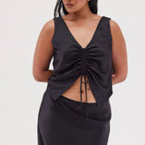 Essential Drawstring Top - Black