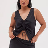 Essential Drawstring Top - Black