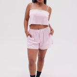 Silky Boyfriend Short- Baby Pink