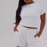 Silky Boyfriend Short - White