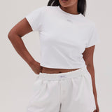 Silky Boyfriend Short - White