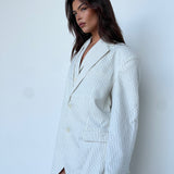 The Oversized Blazer - Cream Pinstripe