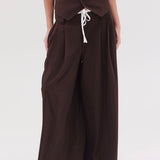 Essential Wide Leg Pant PETITE- Espresso