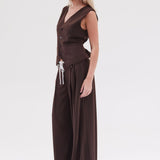 Essential Wide Leg Pant PETITE- Espresso