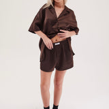 Silky Boyfriend Short- Espresso