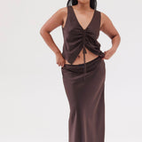 The Essential Maxi Skirt PETITE- Espresso