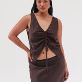 Essential Drawstring Top - Espresso