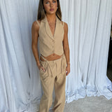 Halter Waistcoat - Latte