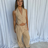 Halter Waistcoat - Latte