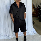 Silky Oversized Shirt- Black