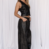 Crop Waistcoat - Black