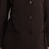 Lace Up Brown Stripe Blazer
