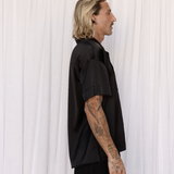 Silky Oversized Shirt- Black