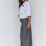 Maxi Skirt - Grey Pinstripe