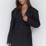 Lace Up Blazer - Black