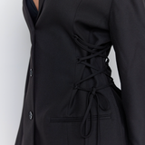 Lace Up Blazer - Black