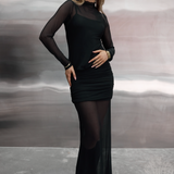 Black Sheer Maxi Skirt