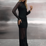 Black Sheer Maxi Skirt