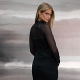 Black Sheer High Neck Top