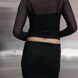 Black Sheer High Neck Top
