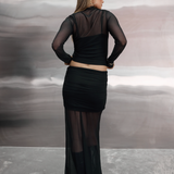 Black Sheer Maxi Skirt