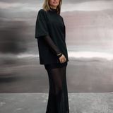 Black Sheer Maxi Skirt