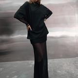 Black Sheer Maxi Skirt