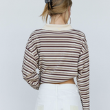 Polo Top - Brown Stripe