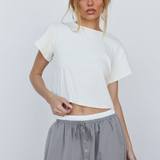 Ribbed White Baby Tee