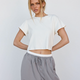 Ribbed White Baby Tee