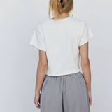 Ribbed White Baby Tee