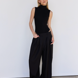 Ribbed Body Suit - Black