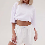 Silky Boyfriend Short - White