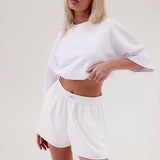 Silky Boyfriend Short - White