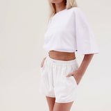 Silky Boyfriend Short - White